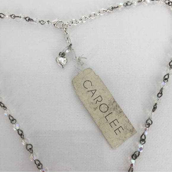 Carolee Teardrop Pendant Necklace NEW NWT  AB Beads Old Estate Jewelry - Picture 5 of 10